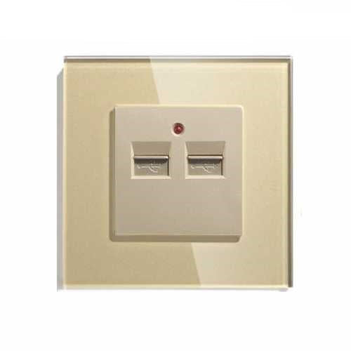 PRIZĂ DUBLĂ USB 2A M1 CU RAMA DIN STICLA